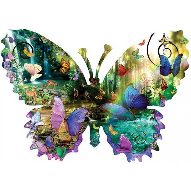 "SUNSOUT INC - Forest Butterfly - 1000 pc Special Shape Jigsaw Puzzle by Artist: Alixandra Mullins - Finished Size 25"" x 35"" - MPN# 96024"