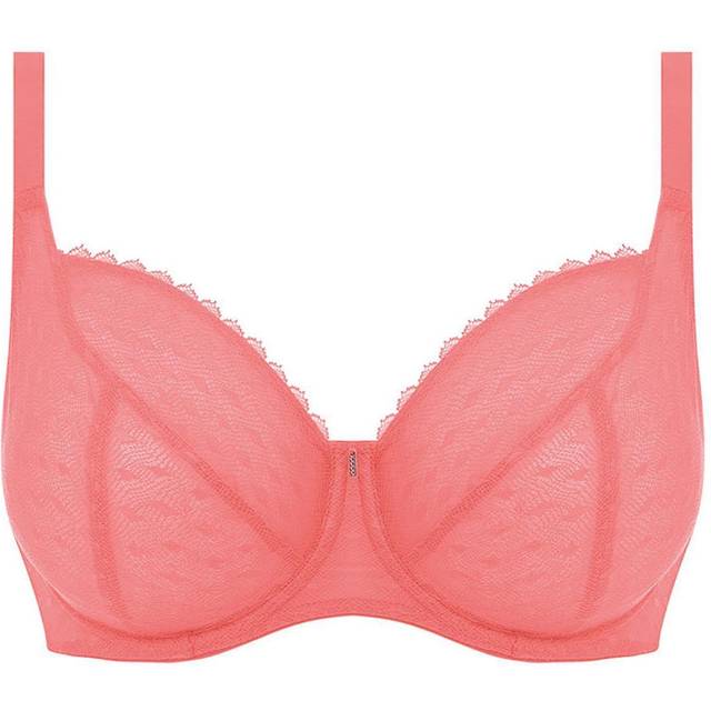 Freya Womens Signature Balcony Bra - Hot Coral - Pink Nylon - Size 30K