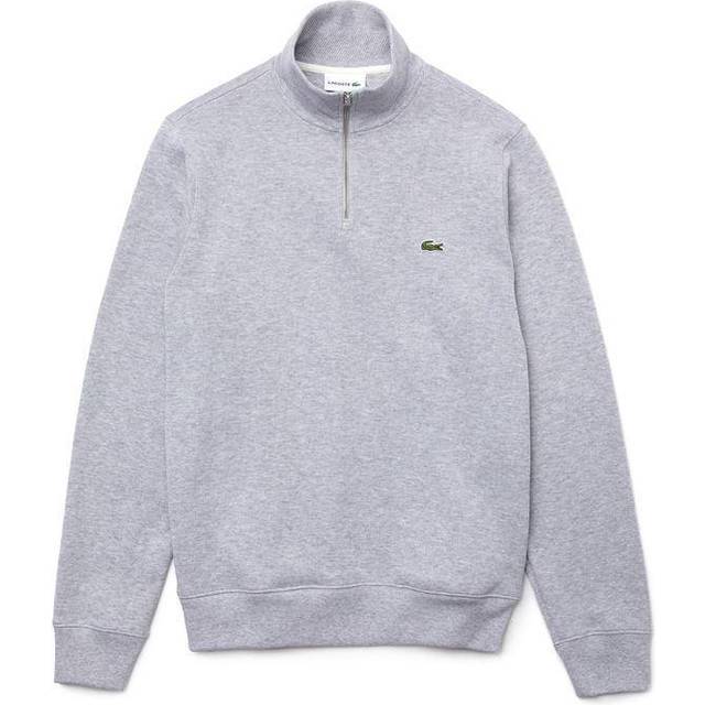 Lacoste 1/4 Zip Jersey Top, Silver Chine