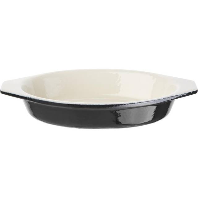 Vogue Black Cast Iron Oval Gratin Dish 650ml