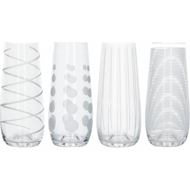 Mikasa Cheers Set of 4 Stemless Flutes - Clear