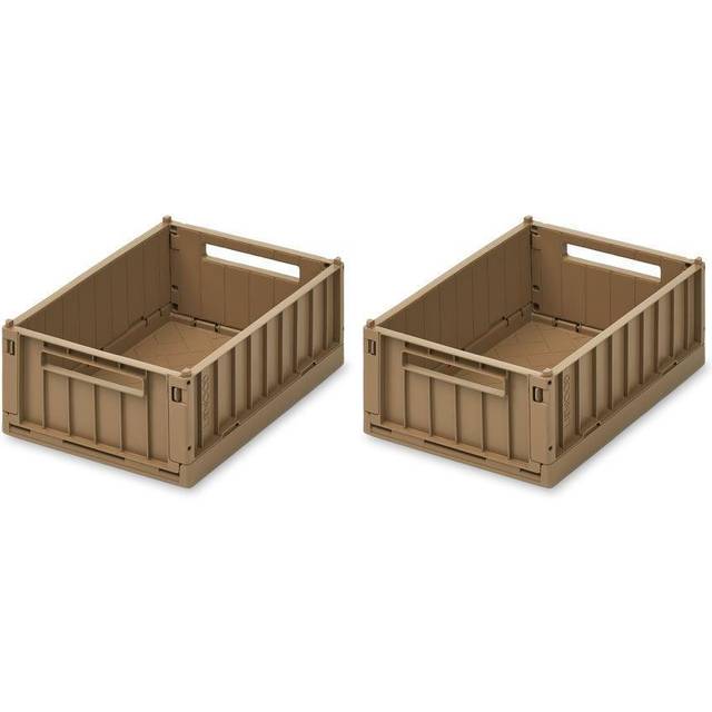 LIEWOOD - Weston Opbevaringskasse - Small 2-pak - Förvaringslåda för barn - 5060 - Sandy - H9,5 x W18 x L25 cm