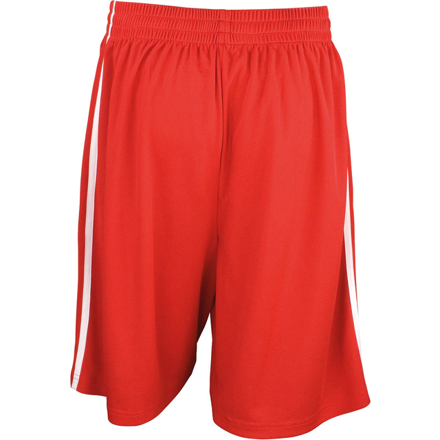 (M, Red/White) Spiro Mens Quick Dry Basketball Shorts