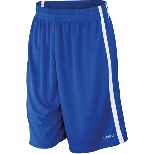 (M, Royal/White) Spiro Mens Quick Dry Basketball Shorts