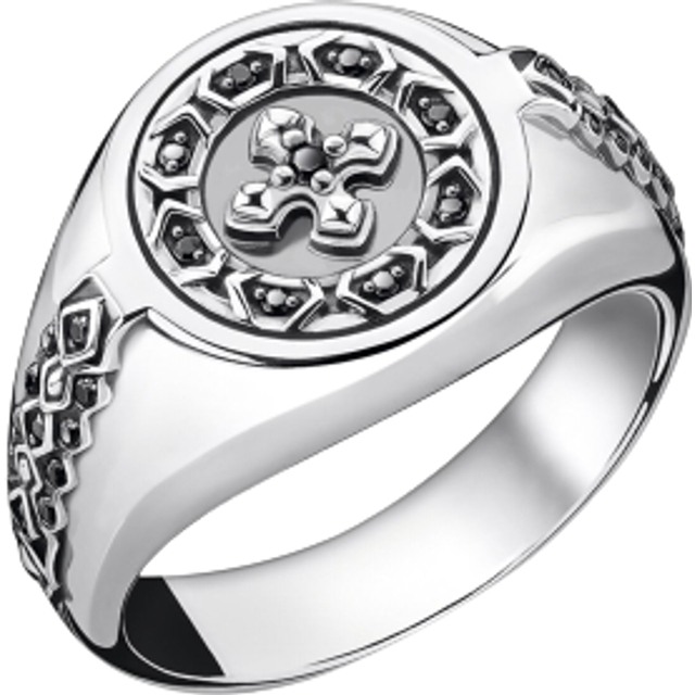 Thomas Sabo Ring cross black stones black TR2307-643-11-58 - black/silver-coloured