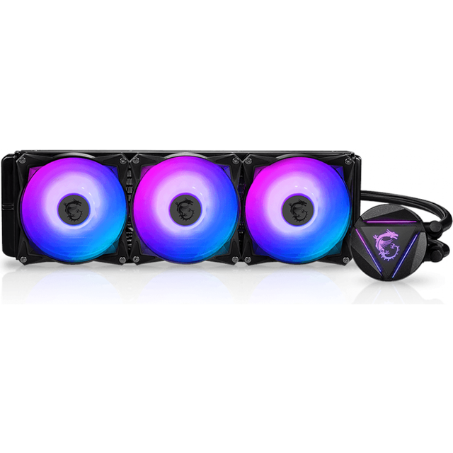 MSI MAG CORELIQUID 360R V2 AIO CPU vattenkylning, roterande ARGB-blockhuvud, integrerad kylarpump, split-flöde vattenkylning, avdunstningssäkra slangar, enkel installation, AMD och Intel kompatibel