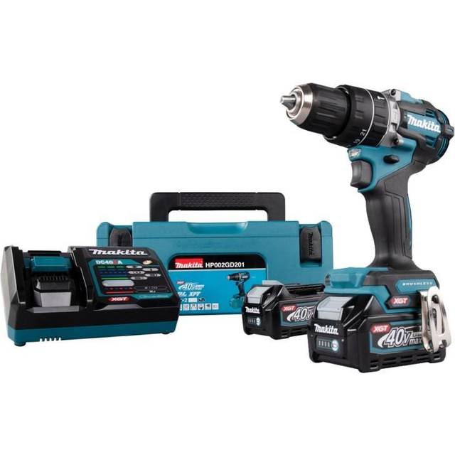 Makita HP002G 40v Max XGT Cordless Brushless Combi Drill 2 x 2.5ah Li-ion Battery Charger Case