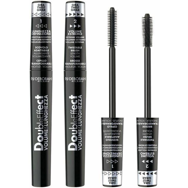 Deborah Milano Double Effect Volume & Length Mascara Black 2-pack