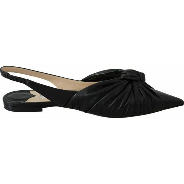 Annabell Leather Flat Shoes - EU37/US7 - Black (US9)