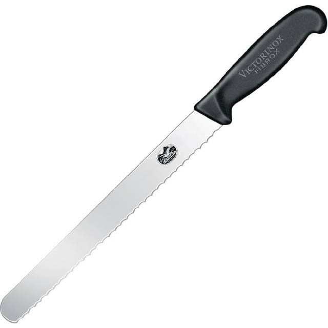 Victorinox Fibrox 36cm Slicing Knife Round Tip Serrated Edge (5423336)