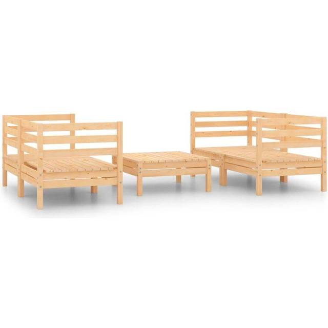 Vidaxl - 5 Piece Garden Lounge Set White Solid Pinewood