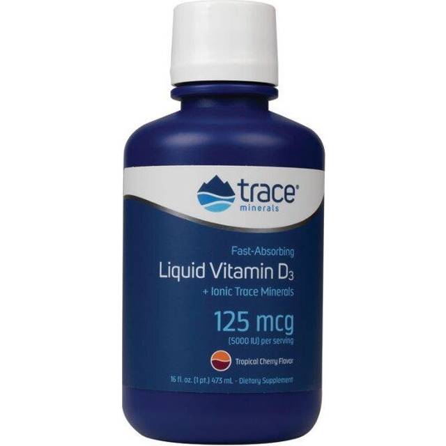 Trace Minerals Research Liquid Vitamin D3 with Ionic Trace Minerals Tropical Cherry 5000 IU - 16 fl oz