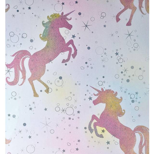 Coloroll Be Dazzled Dancing Unicorn Wallpaper - Multi