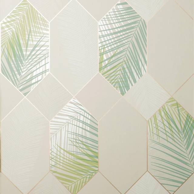 Fine Decor Miami Tropical Geo Natural/Green