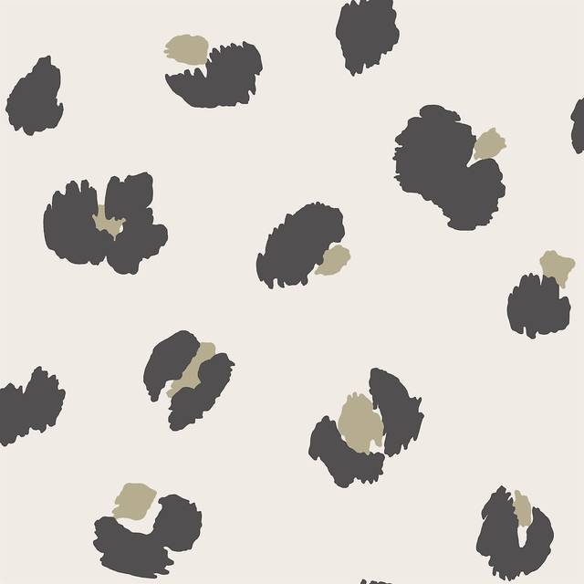 Large Leopard Spot Wallpaper - Cream - Yellow