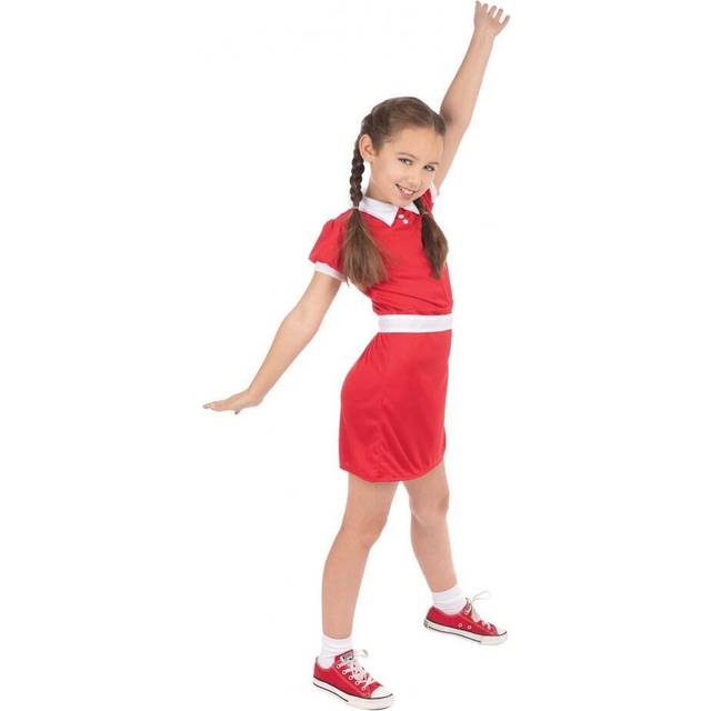 (XL, Red/White) Bristol Novelty Girls Orphan Dress Costume