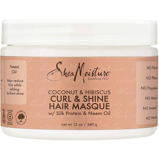 Coconut and Hibiscus Curl and Shine Hair Masque by Shea Moisture for Unisex - 12 oz Masque