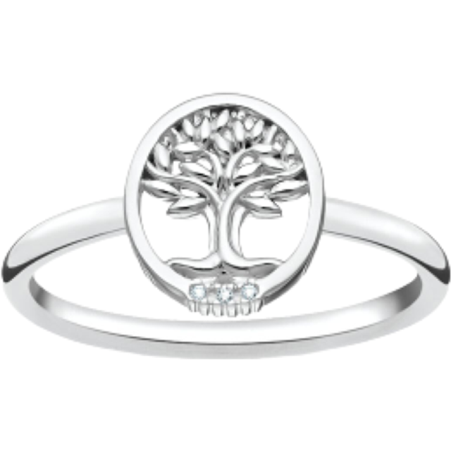 Thomas Sabo Ring Tree of Love with white stones silver white TR2375-051-14-58 - silver-coloured/white