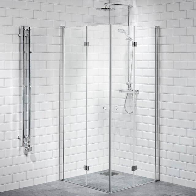 Duschhörn Alterna Lusso Vikdörrar Klarglas 900x900 mm (900x900 mm)