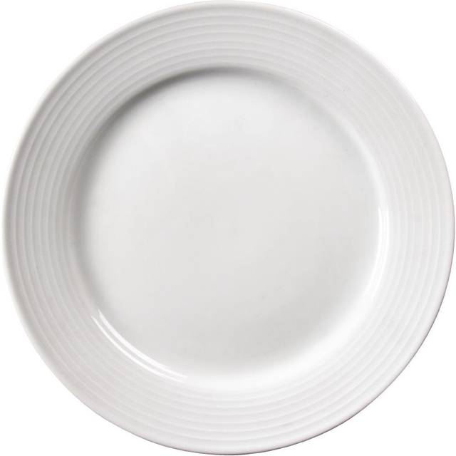 Olympia Linear Wide Rimmed Plates White 250mm (12 pack)