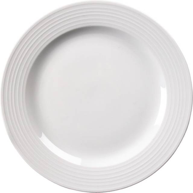 Olympia Linear Wide Rimmed Plates White 310mm (6 Pack)