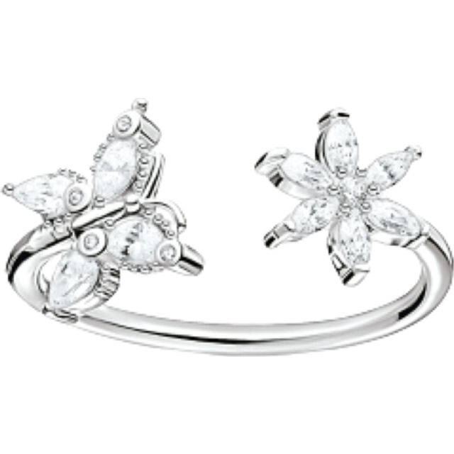 Thomas Sabo Ring - Schmetterling mit Blume - TR2355-051-14 - silber