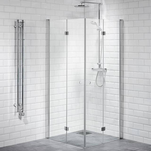 Duschhörn Alterna Lusso Vikdörrar Klarglas 800x800 mm (800x800 mm)