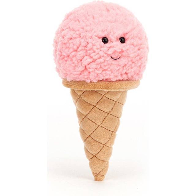 Jellycat Irresistible Ice Cream Strawberry Soft Toy - pink/brown - one size