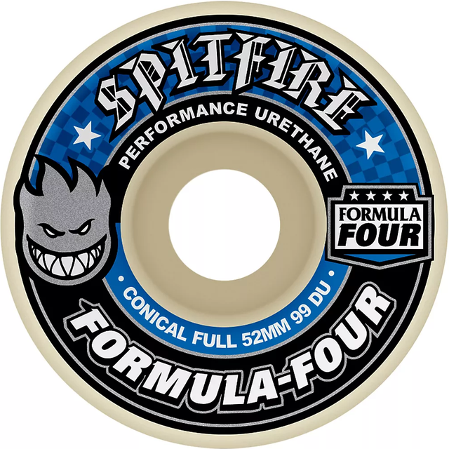 Spitfire Formula Four Conical Full 99du Skateboard Wheel 52mm White