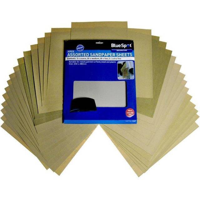 Blue Spot Tools 30 Piece Assorted Sandpaper Sheets