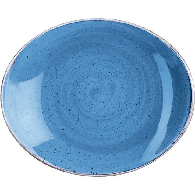 Churchill Stonecast Cornflower Blue Oval Plate - 19.2cm- you get 12
