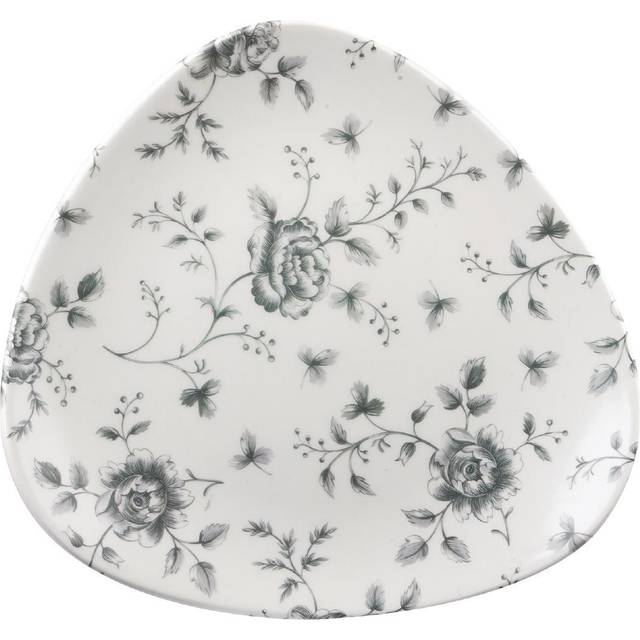 Churchill Vintage Prints Grey Rose Chintz Pattern Triangle Plate 229mm (Pack of 12)