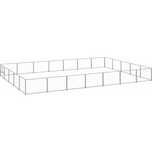 Vidaxl Dog Kennel Silver 35 M² Steel
