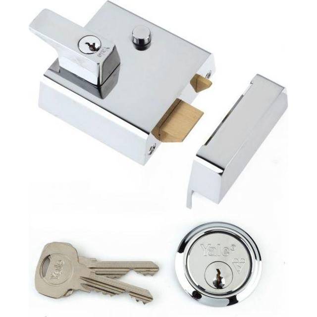 Yale locks p1 double security nightlatch 60mm backset chrome finish visi