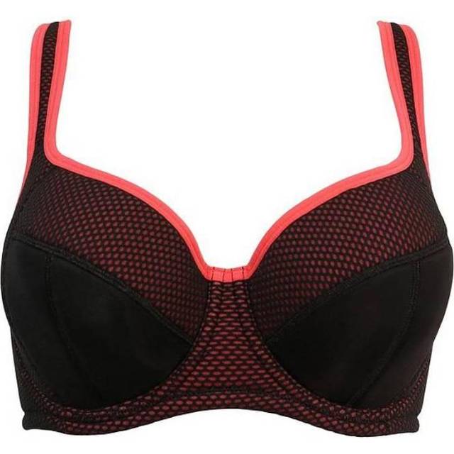 Pour moi 97002 energy reach underwired padded sports bra black/coral 32-38 d-g