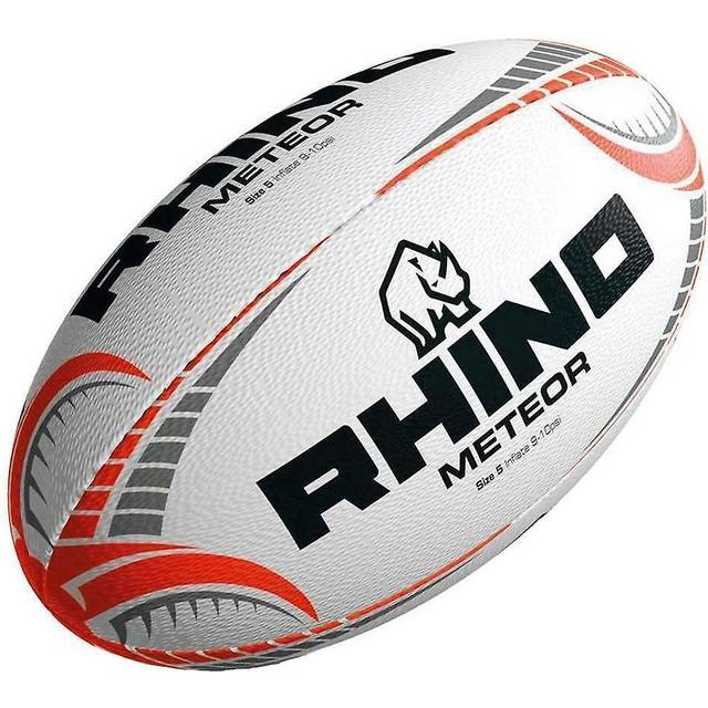 Rhino Unisex meteor Match rugbyboll, storlek 5, vit