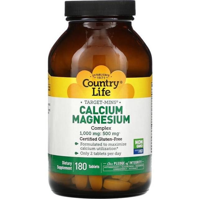 Country Life  Target-Mins  Calcium-Magnesium Complex  1 000 mg  180 Tablets (500 mg per Tablet)