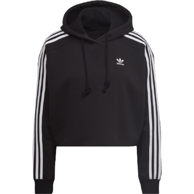 adidas Originals Womens Adicolor Classics Crop Hoodie - Black Cotton - Size 12 UK