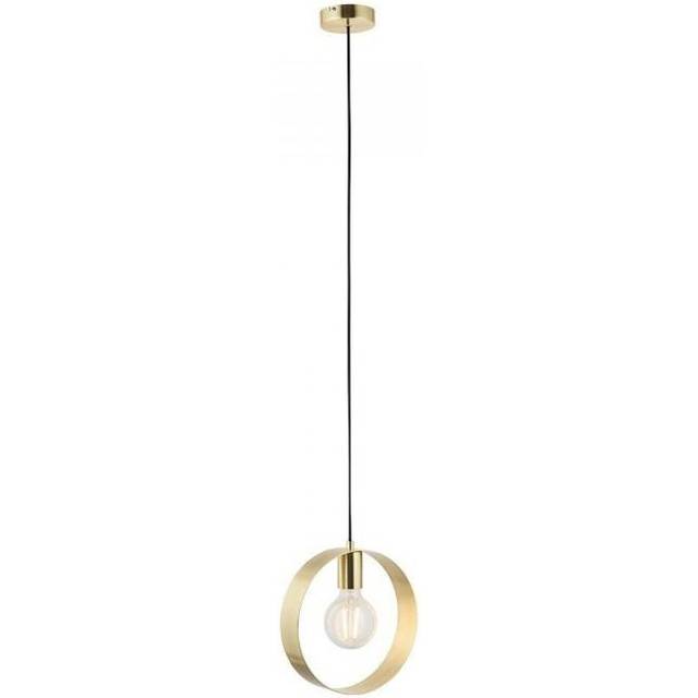 Endon 81921 Hoop 1 Light Ceiling Pendant In Brushed Brass Plate