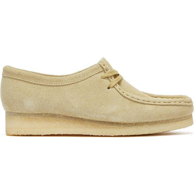Clarks for woman. 26155545 Wallabee beige leather shoes (36), 1 to 3 cm, Suede, Laces, Casual