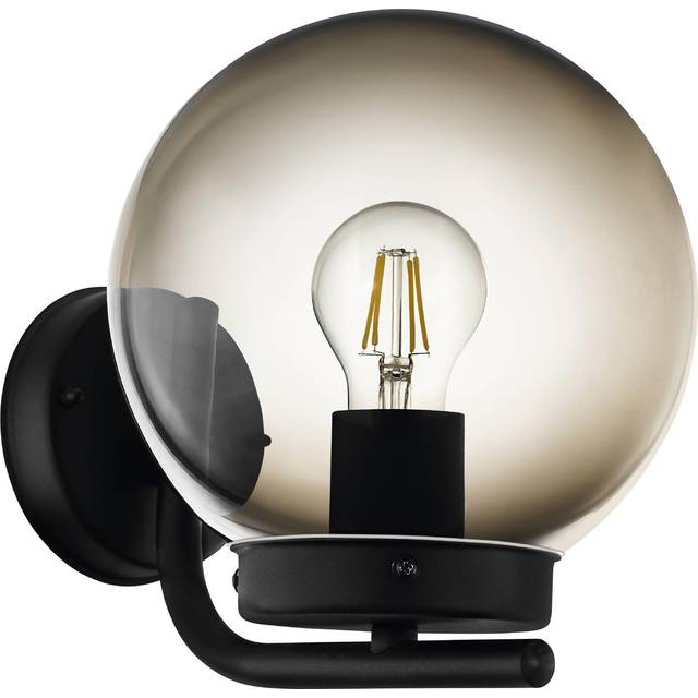 Eglo Taverna Transparent Globe Outdoor Wall Light, Black