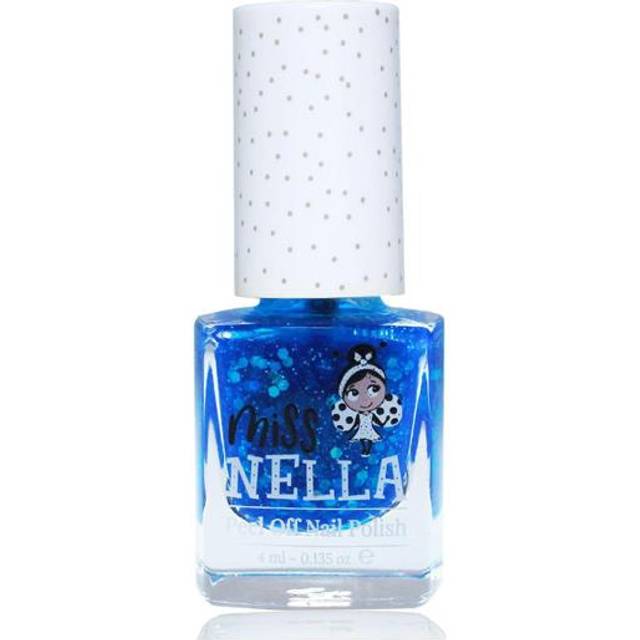 Miss Nella COOL KID- Speciellt mörkblå glitternagellack för barn, vattenbaserat och luktfritt som enkelt går att skala bort.
