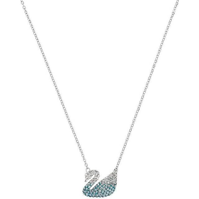 Swarovski 5512095 Crystal Iconic Swan Pendant, Blue, Rhodium Plated