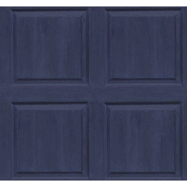 Washed Panelled Wallpaper - Navy - Arthouse