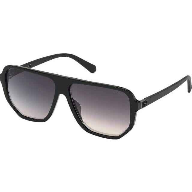 Guess Man GU00003 01Q Solglasögon Injicerad Svart Grön Pilot Normal Spegel