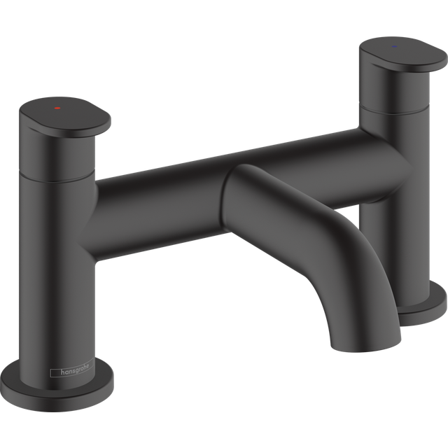 Vernis Blend Bathroom Bath Mixer Tap Twin Lever Modern Curved Black - Hansgrohe