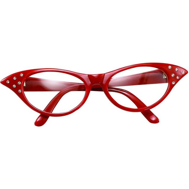 (One Size, Red) Bristol Novelty Womens/Ladies 50s Female Glasses