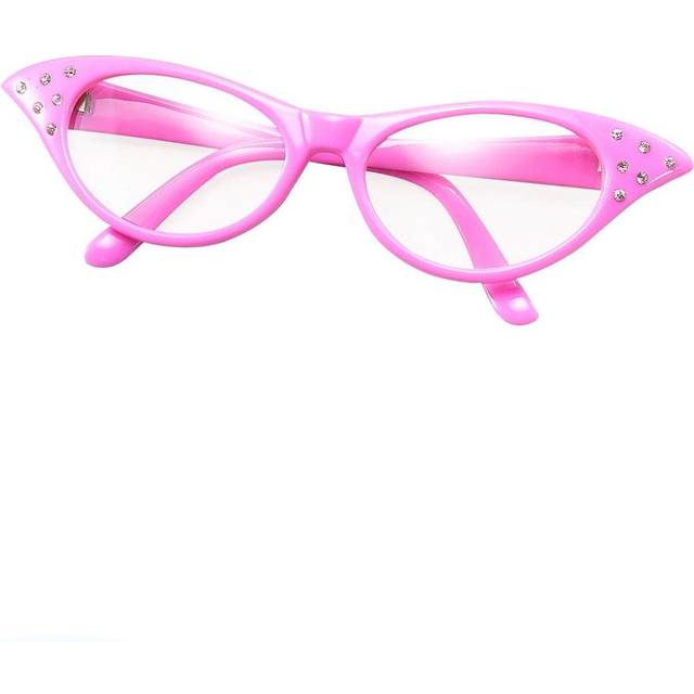 (One Size, Pink) Bristol Novelty Womens/Ladies 50s Female Glasses