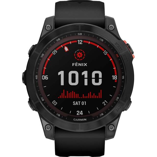 Garmin fÄnix 7 Solar Multisport GPS Watch, Black with Silicone Band