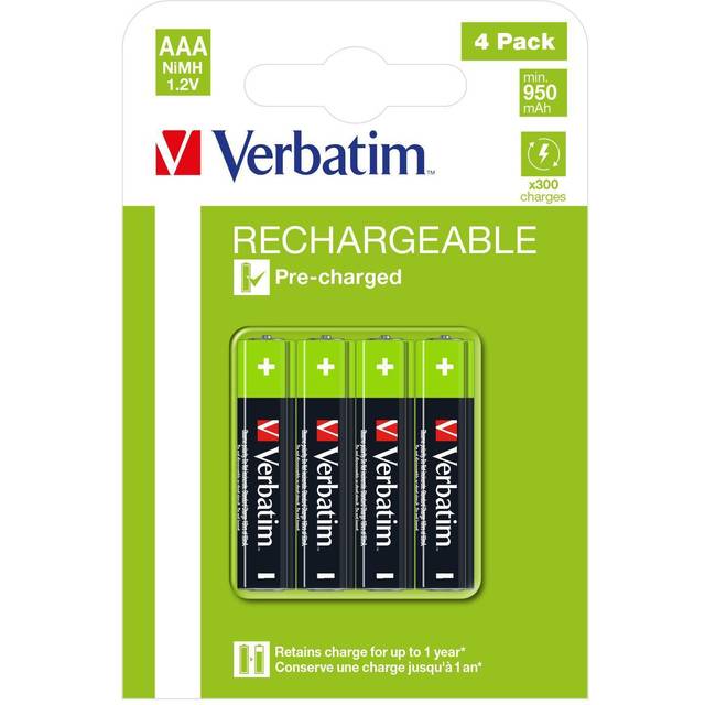 Verbatim AAA Rechargeable Batteries 4 Pack
